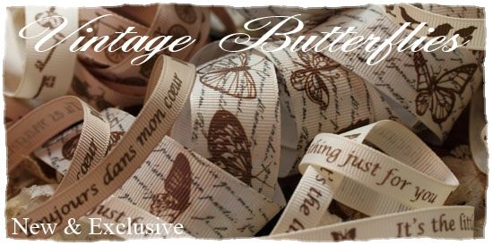 vintage butterflies ribbon